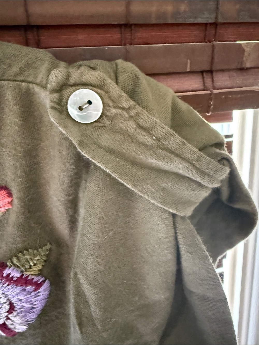 Johnny Was Olive Mini Dress with Lavender Floral Embroidery - Picture 5 of 7